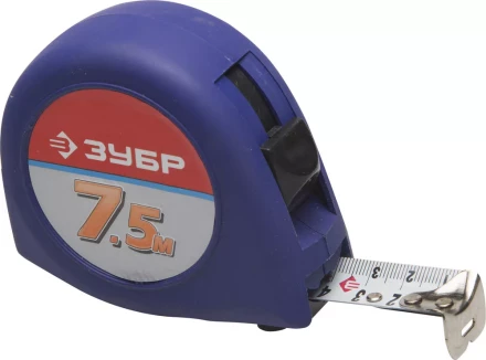 Рулетка ЗУБР "СТАНДАРТ", корпус с резиновым напылением, 7,5м/25мм 34016-8 купить в Надыме