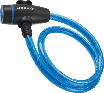 Замок ЗУБР &quot;ПРОФЕССИОНАЛ&quot;, тросовый, 3 ключа в комплекте, длина троса 650мм, d 10мм 37261-65_z01 купить в Надыме