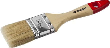 Кисть плоская  ЗУБР "УНИВЕРСАЛ-МАСТЕР", натуральная щетина, деревянная ручка, 50мм 4-01003-050 купить в Надыме