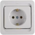 Розетка СВЕТОЗАР "ГАММА" одинарная, с заземлением, цвет белый, 16А/~250В SV-54105-W купить в Надыме