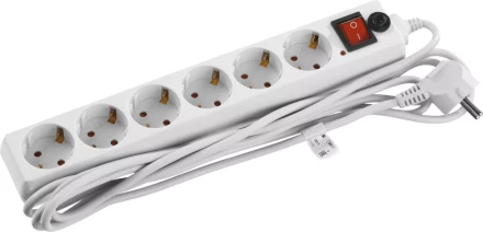Сетевой фильтр STAYER "MASTER" электрический, 6 гнезд, заземление, макс. мощн. 2200 Вт, 3м 55067-3 купить в Надыме