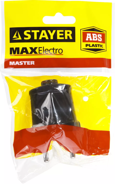 Вилка MAXElectro электрическая, 6А/220В, черная, STAYER 55150-B купить в Надыме