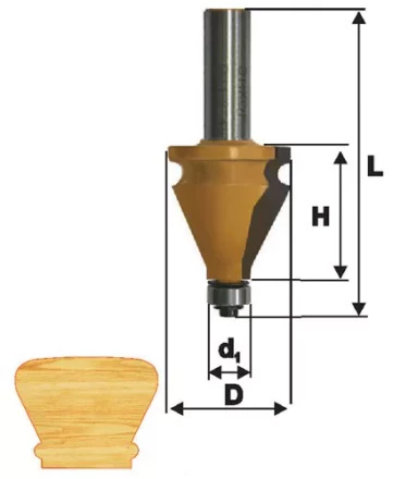 Фреза кромочная фигурная Ф35Х381 мм хвостовик 12 мм 46415 купить в Надыме