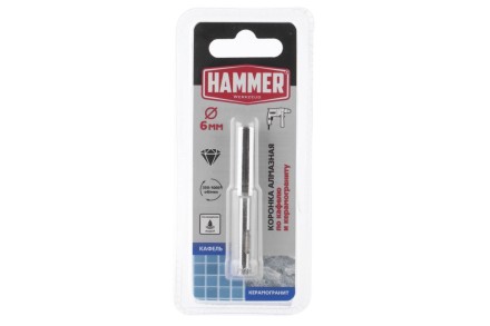 Коронка алмазная HAMMER Ф6х60мм (DHS 6.0*60/5) купить в Надыме