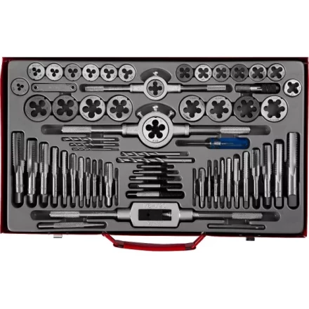 Набор ЗУБР "ЭКСПЕРТ" с металлореж. инструментом,метчики однопроход. и плашки,оснастка, экстракторы-в метал.боксе 65пред. 28118-H65 купить в Надыме