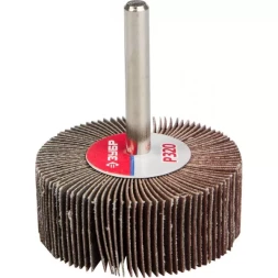 Круг шлифовальный ЗУБР "МАСТЕР" веерный лепестковый, на шпильке, тип КЛО, зерно-электрокорунд нормальный, P320, 20х50мм 36601-320