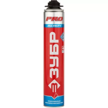 Пена ЗУБР "ЭКСПЕРТ" ПРО, профессиональная, монтажная, пистолетная, всесезонная, 750мл 41145_z01 купить в Надыме