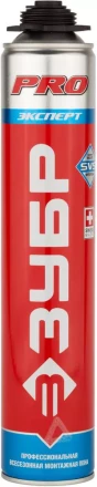 Пена ЗУБР "ЭКСПЕРТ" ПРО, профессиональная, монтажная, пистолетная, всесезонная, 750мл 41145_z01 купить в Надыме