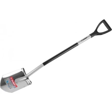 Лопата "Артель-НС" штыковая из нержавеющей стали, эргономичный алюминиевый черенок, с рукояткой, ЗУБР Профессионал купить в Надыме