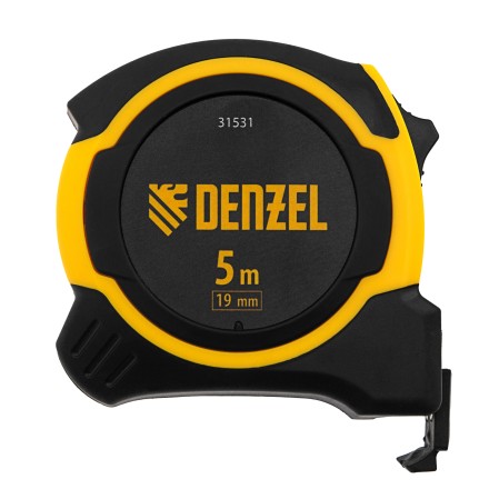 РулеткаDenzel 5м х 19мм, двухкомп. корпус, магнитный обрезиненный зацеп, 31531 купить в Надыме