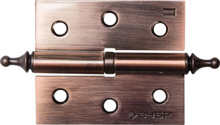 Петля дверная разъемная ЗУБР &quot;ЭКСПЕРТ&quot;, 1 подшипник, цвет ст. медь (AC), левая, с крепежом, 75х63х2,5мм, 2 шт 37605-075-6L купить в Надыме