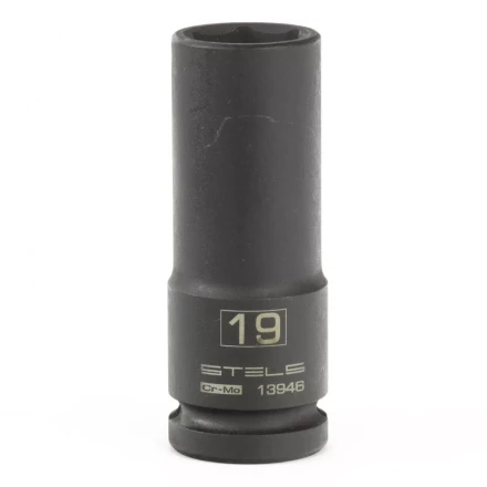 Головка ударная удлиненная шестигранная 19мм 1/2" CrMo  Stels 13946 купить в Надыме
