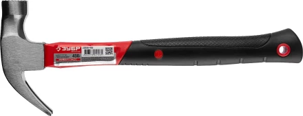 Молоток-гвоздодер ЗУБР "МАСТЕР", боек c магнитом и фиберглассовой рукояткой, 450 г 20356-450 купить в Надыме