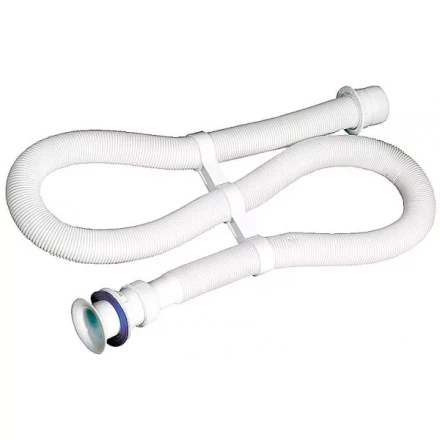 Сифон ЗУБР "МАСТЕР" гофрированный для моек и раковин с пластмассовым выпуском, 1,5м 51881-15 купить в Надыме