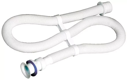 Сифон ЗУБР "МАСТЕР" гофрированный для моек и раковин с пластмассовым выпуском, 1,5м 51881-15 купить в Надыме