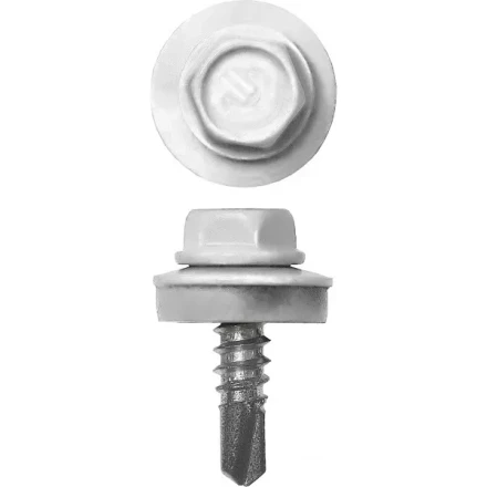 Саморезы СКМ кровельные, RAL 9003 белый, 25 x 5.5 мм, 1 800 шт, для металлических конструкций, ЗУБР 4-300310-55-025-9003 купить в Надыме