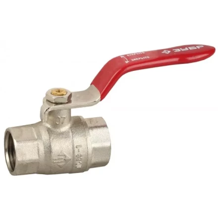 Кран ЗУБР шаровой 1/2" полнопроходной "мама-мама", ручка, никелированная латунь 51350-N-1/2 купить в Надыме