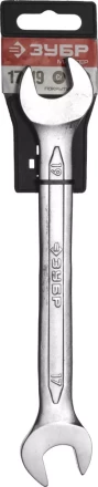 Ключ ЗУБР "МАСТЕР" гаечный рожковый, Cr-V сталь, хромированный, 17х19мм 27010-17-19 купить в Надыме