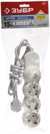 Удлинители электрические М700 3 гнезда с кнопкой серия МАСТЕР купить в Надыме