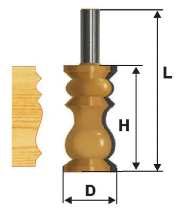 Фреза кромочная фигурная Ф32Х572 мм хвостовик 12 мм 46419 купить в Надыме