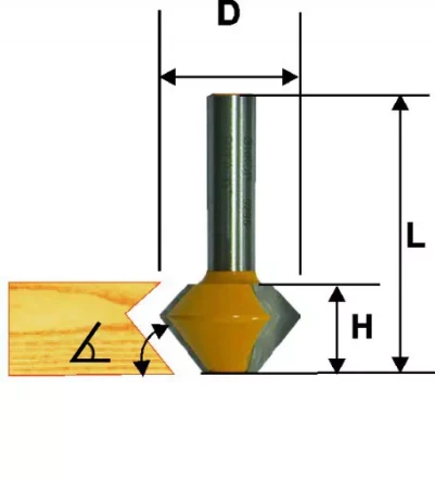 Фреза кромочная конусная Ф381Х222 мм 45° хвостовик 12 мм 46371 купить в Надыме