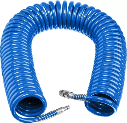 ЗУБР 20 м, 8 х 12 мм, 15 бар, воздушный спиральный шланг с фитингами рапид, Профессионал (6472-20) купить в Надыме