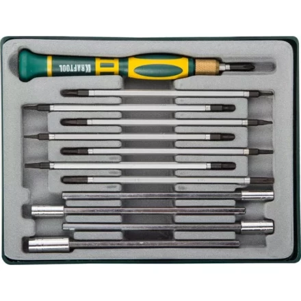 Набор KRAFTOOL Отвертки для точных работ с насадками, в боксе, 12 предметов 25611-H12 купить в Надыме