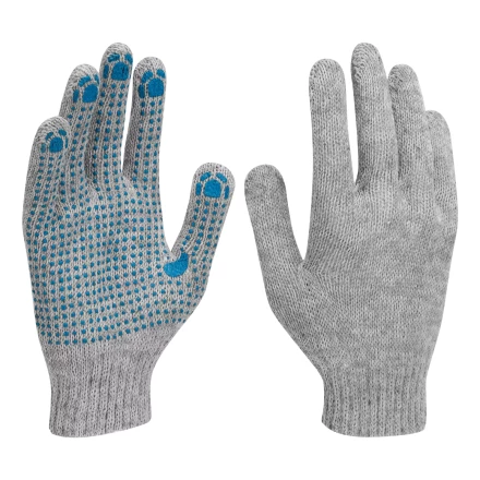 Перчатки трикотажные с ПВХ точкой, 5 пар в упаковке, БОПП-пакет, 7 класс// Россия 67837 купить в Надыме