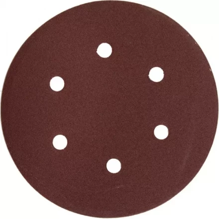 Круг шлифовальный ЗУБР "МАСТЕР" универсальный, из абразивной бумаги на велкро основе, 6 отверстий, Р120, 150мм, 5шт 35566-150-120 купить в Надыме