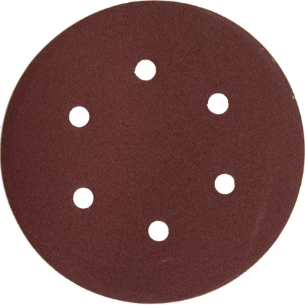 Круг шлифовальный ЗУБР "МАСТЕР" универсальный, из абразивной бумаги на велкро основе, 6 отверстий, Р120, 150мм, 5шт 35566-150-120 купить в Надыме