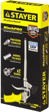 Пистолет "BlackPRO" для монтажной пены, тефлоновое покрытие, STAYER Professional 06862_z01 купить в Надыме