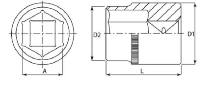 Головка торцевая 3/8&quot;DR 22 мм S04H3122 Jonnesway 48023 купить в Надыме