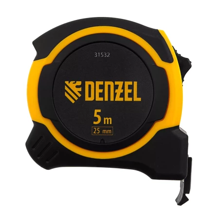Рулетка Denzel 5м х 25мм, двухкомп. корпус, магнитный обрезиненный зацеп, 31532 купить в Надыме