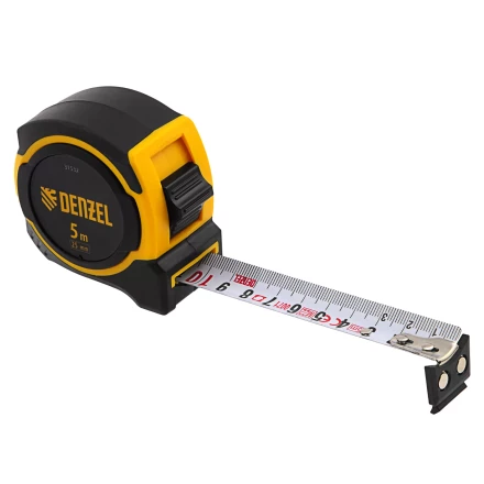 Рулетка Denzel 5м х 25мм, двухкомп. корпус, магнитный обрезиненный зацеп, 31532 купить в Надыме