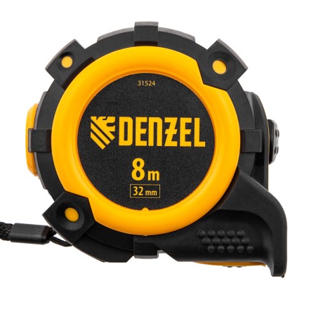 Рулетка Denzel 8м х 32мм, автоматич. фиксац., нейлон. покрытие, магнит. зацеп, двухстор. разметка, 31524 купить в Надыме