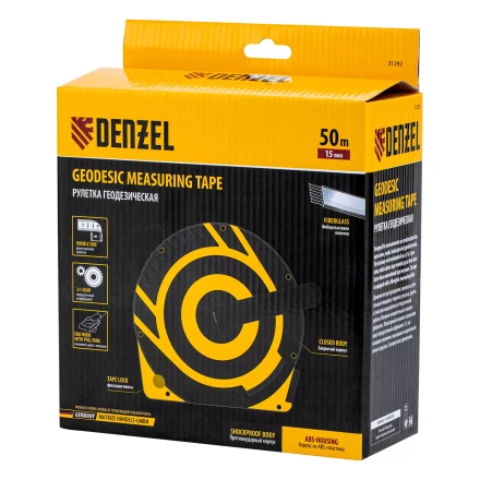 Рулетка геодезическая 50 м х 15 мм  Denzel 31292, закрытый корпус, фиберглассовая лента купить в Надыме