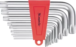 Набор ключей шестигранных имбусовых TORX, 9 шт: T10-T50, CrV, короткие, сатин MATRIX 12305