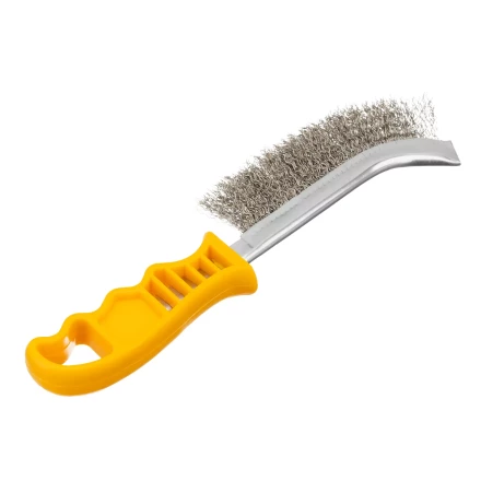 Щетка металлическая с пластмассовой ручкой, нержавеющая проволока Denzel 748287 купить в Надыме