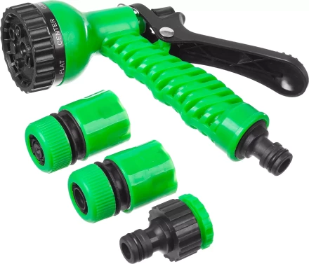 Набор поливочный РОСТОК: Распылитель пистолетный 7 поз., 2 соединителя 1/2", адаптер внешний 427368 купить в Надыме