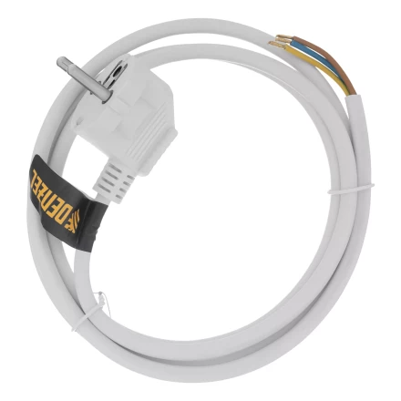 Шнур сетевой Denzel Energy Series, ПВС, 1,5 м, 3 x 1 мм, с неразборной вилкой, белый, 3 м, 37662 купить в Надыме