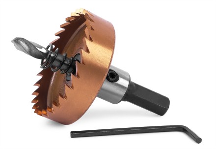 HSS-TiN коронка MESSER 45мм с центр. сверлом и толкающей пружиной для  лист. материала  до 2 мм ц/х купить в Надыме
