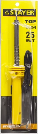 Паяльник STAYER "STANDARD" с пластмассовой рукояткой и долговечным жалом, 25 Вт, конус 55330-25 купить в Надыме