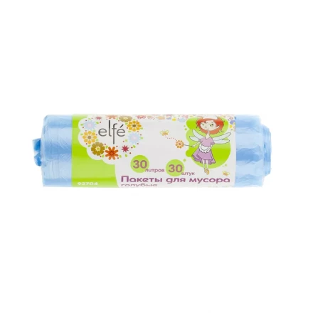 Пакеты для мусора 30 л 30 шт голубые Elfe 92704 купить в Надыме