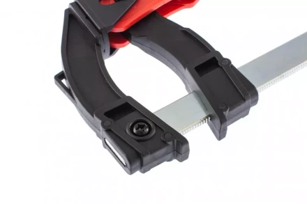 Струбцина реечная быстрозажимная пластиковый корпус рычажно-храповой механизм 200 х 90 х 290 мм штанга 5 х 20 мм Matrix 20736 купить в Надыме