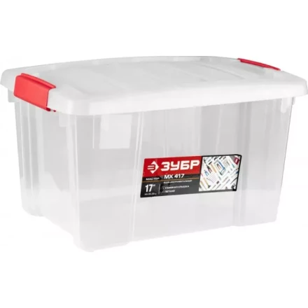 Ящик ЗУБР "МАСТЕР" пластиковый со съемной крышкой, 440x290x255мм (17") 38183-17 купить в Надыме