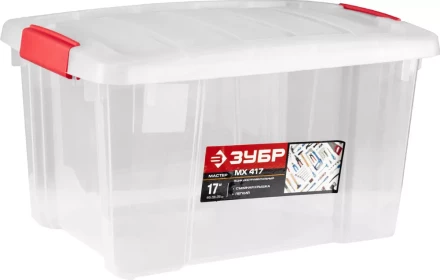 Ящик ЗУБР "МАСТЕР" пластиковый со съемной крышкой, 440x290x255мм (17") 38183-17 купить в Надыме