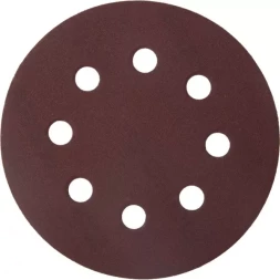 Круг шлифовальный ЗУБР "МАСТЕР" универсальный, из абразивной бумаги на велкро основе, 8 отверстий, Р320, 115мм, 5шт 35560-115-320