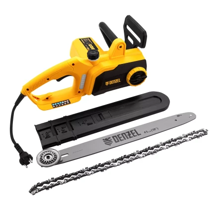 Пила цепная электрическая Denzel EDS-2200P, 2.2 кВт,поперечная, шина 45 см, шаг 3/8, паз 1.3 мм, 63 звена 95617 купить в Надыме