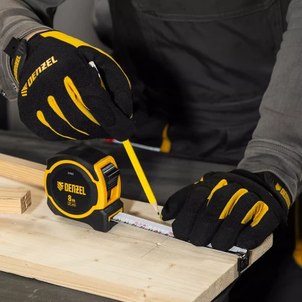 Рулетка Denzel 8м х 25мм, двухкомп. корпус, магнитный обрезиненный зацеп, 31533 купить в Надыме