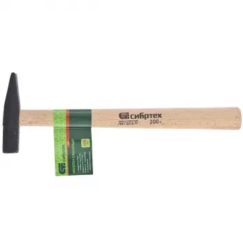 Молоток слесарный 200 г квадратный боек деревянная рукоятка СИБРТЕХ 10211 купить в Надыме